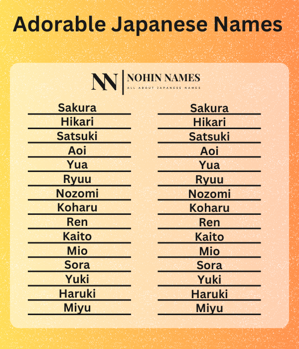 Adorable Japanese Names