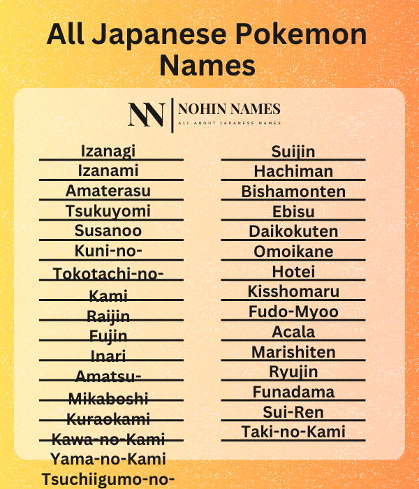 All Japanese Pokemon Names