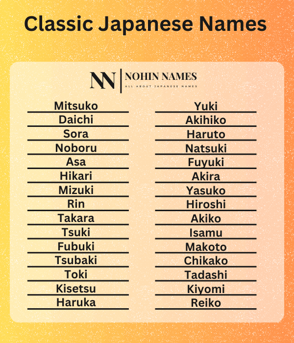 Classic Japanese Names