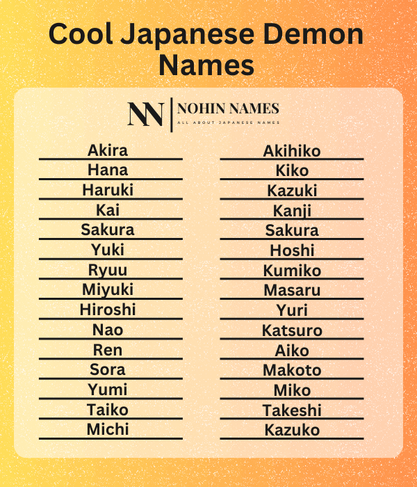 Cool Japanese Demon Names