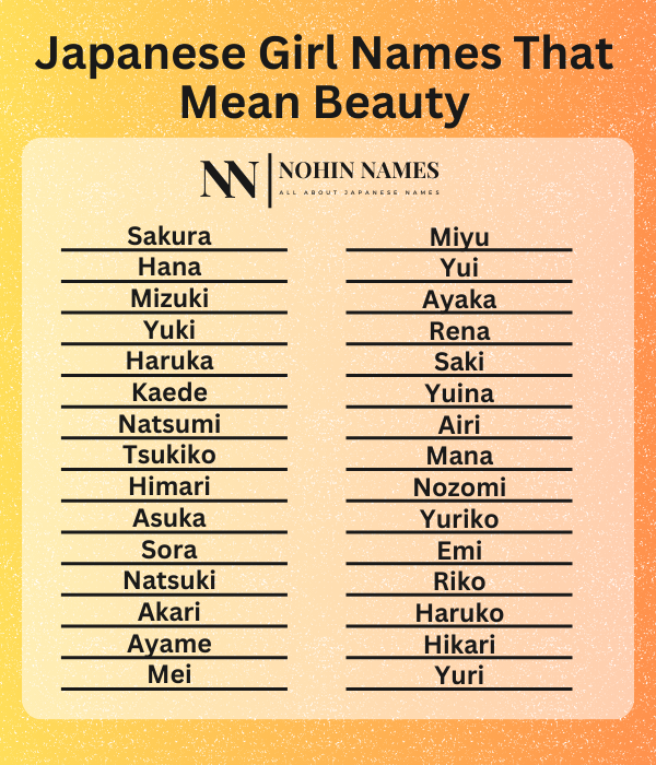 Japanese Girl Names That Mean Beauty