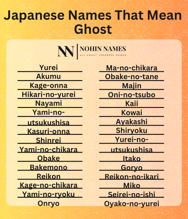 Japanese Names That Mean Ghost