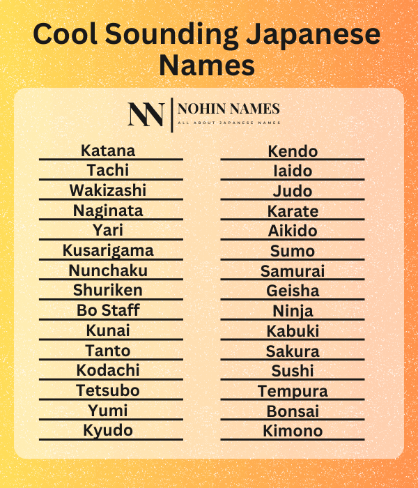 Cool Sounding Japanese Names