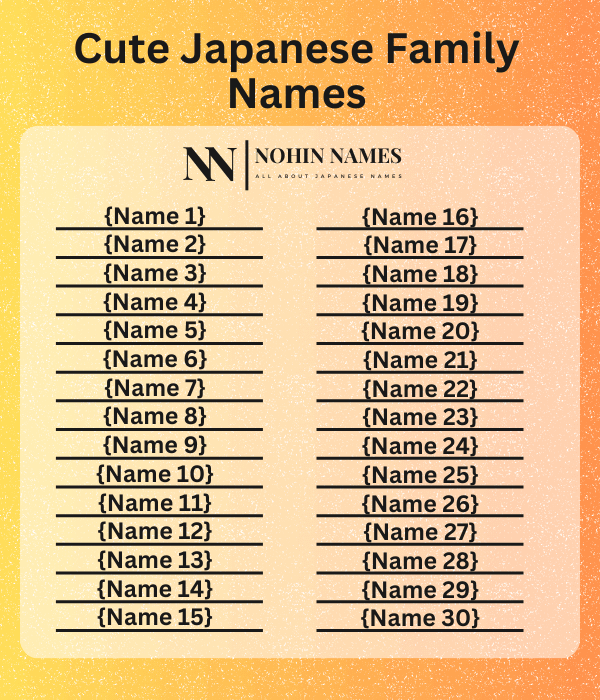 Cute Japanese Family Names