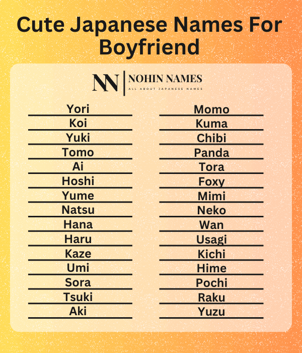 Cute Japanese Names For Boyfriend