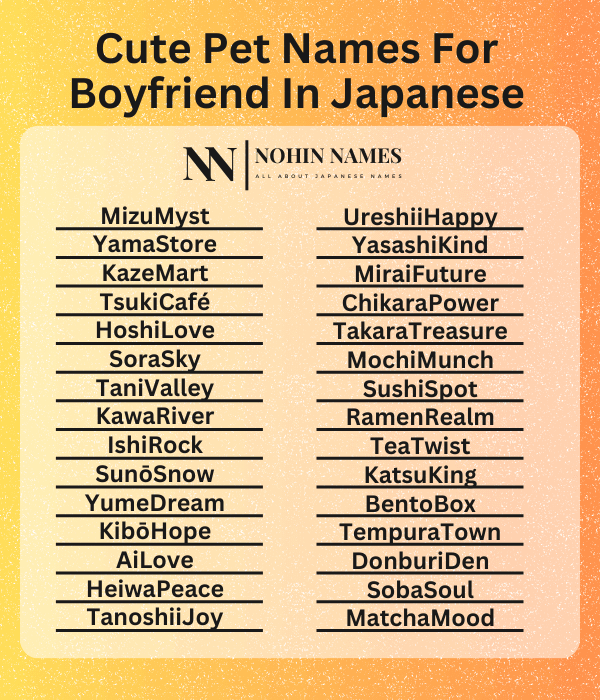 Cute Pet Names For Boyfriend In Japanese