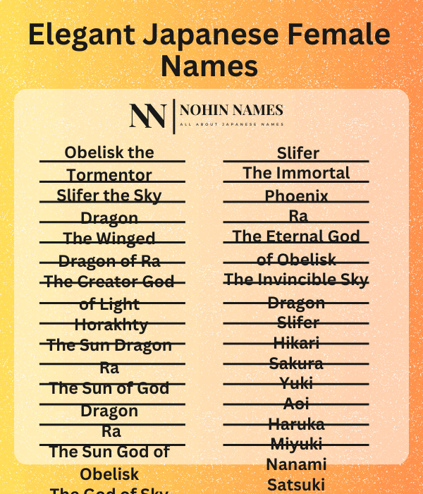 Elegant Japanese Female Names