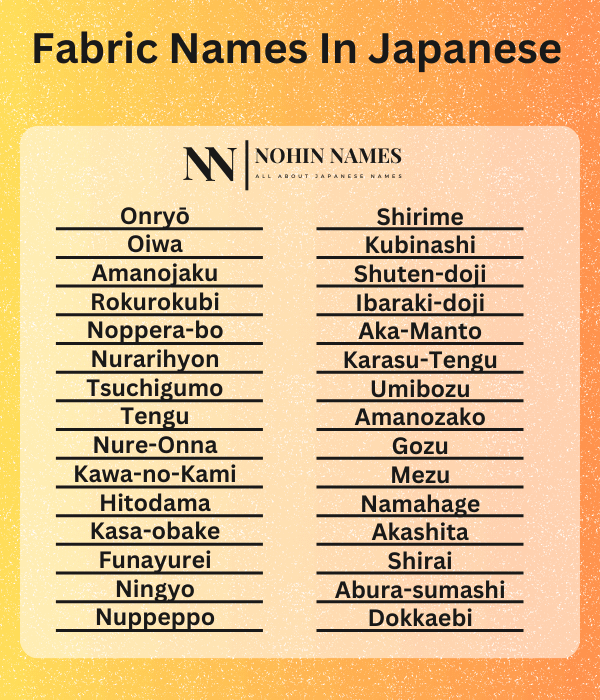 Fabric Names In Japanese