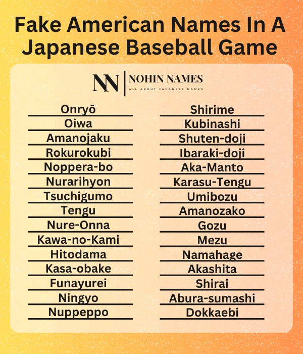 Fake American Names In A Japanese Baseball Game