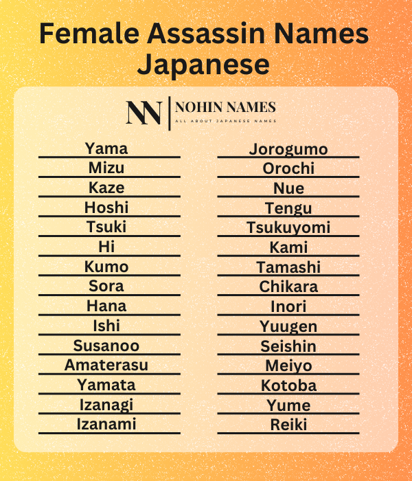 Female Assassin Names Japanese